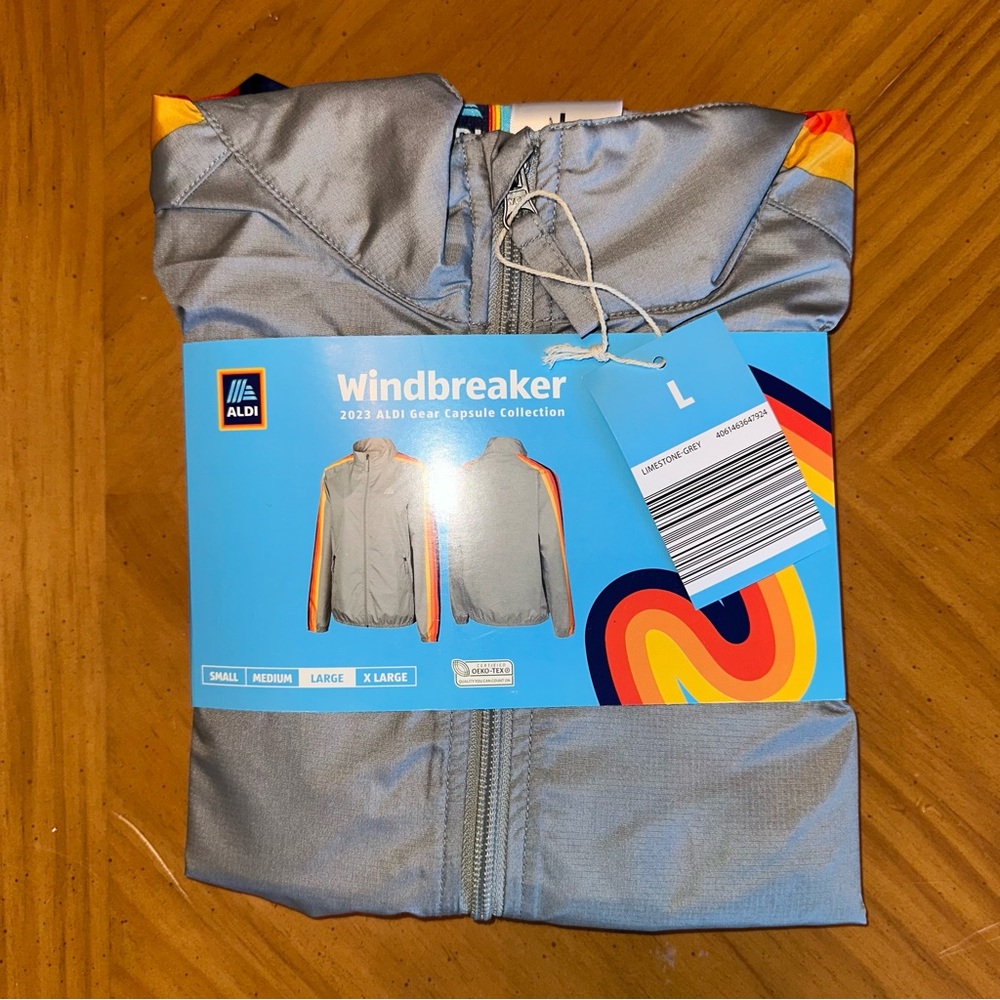 NWT ALDI 2023 Edition Grey Windbreaker